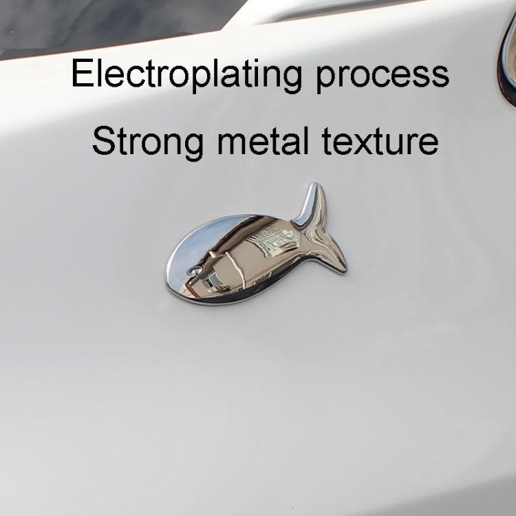 Adesivi in metallo per auto a forma di pesce Decalcomanie decorative per indicatori di coda per carrozzeria, Fish-Shaped