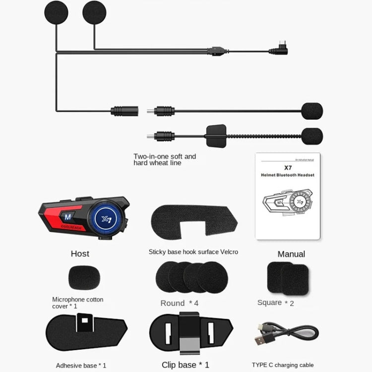 Auricolare Bluetooth per casco moto X7 con microfono antirumore
