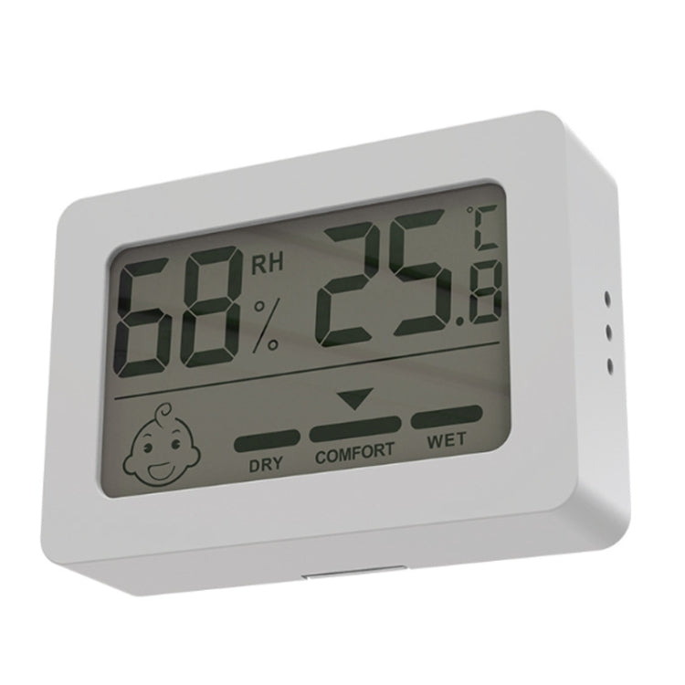 Mini misuratore elettronico di temperatura e umidità per interni domestici con supporto, Rectangle