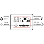 Mini misuratore elettronico di temperatura e umidità per interni domestici con supporto, Rectangle