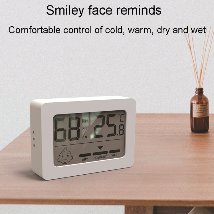 Mini misuratore elettronico di temperatura e umidità per interni domestici con supporto, Rectangle