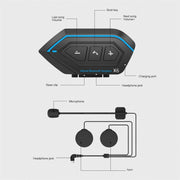 X6 Casco Auricolare Bluetooth Cuffia stereo vivavoce per moto impermeabile senza fili