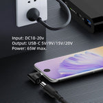 Adattatore alimentazione 65W da CC a USB-C PD