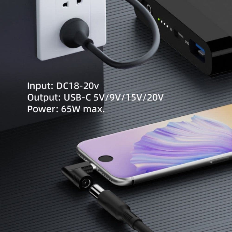 Adattatore alimentazione 65W da CC a USB-C PD