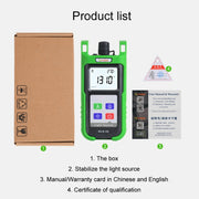Tester portatile per fibra con sorgente di luce laser Komshine con retroilluminazione a LED, KLS-35-S, KLS-35-M, KLS-35-MS, KLS-35-PON