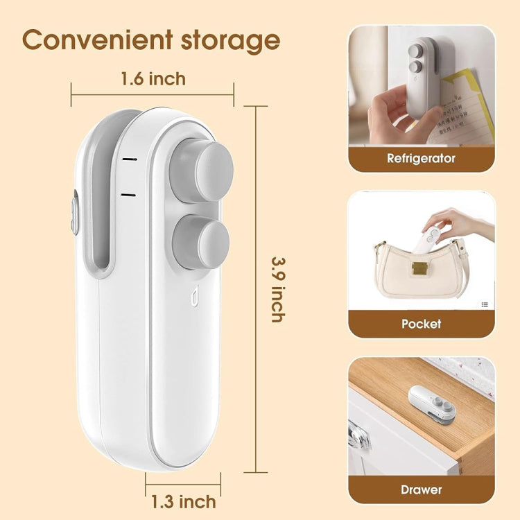 Piccola macchina sigillatrice per snack magnetica ricaricabile 2 in 1 per uso domestico, 2-in-1 White, 2-in-1 Green