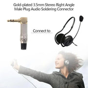 Spina per saldatura cavo auricolare stereo a forma di L da 90 gradi 3,5 mm in lega di zinco, Zinc Alloy