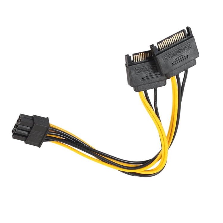 Scheda grafica GPU in rame completo da 8 pin femmina a doppia linea di trasferimento di alimentazione della scheda madre del computer SATA da 15 pin, 0.2m