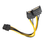 Scheda grafica GPU in rame completo da 8 pin femmina a doppia linea di trasferimento di alimentazione della scheda madre del computer SATA da 15 pin, 0.2m