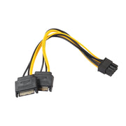 Scheda grafica GPU in rame completo da 8 pin femmina a doppia linea di trasferimento di alimentazione della scheda madre del computer SATA da 15 pin, 0.2m