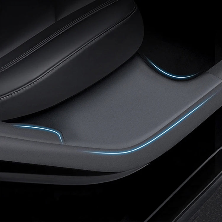 Per Tesla Model Y Porta posteriore integrata nella soglia del davanzale dei sedili posteriori Cuscinetto protettivo in pelle anti-calcio, Black, Carbon Fiber, TPE
