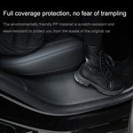 Per Tesla Model Y Porta posteriore integrata nella soglia del davanzale dei sedili posteriori Cuscinetto protettivo in pelle anti-calcio, Black, Carbon Fiber, TPE