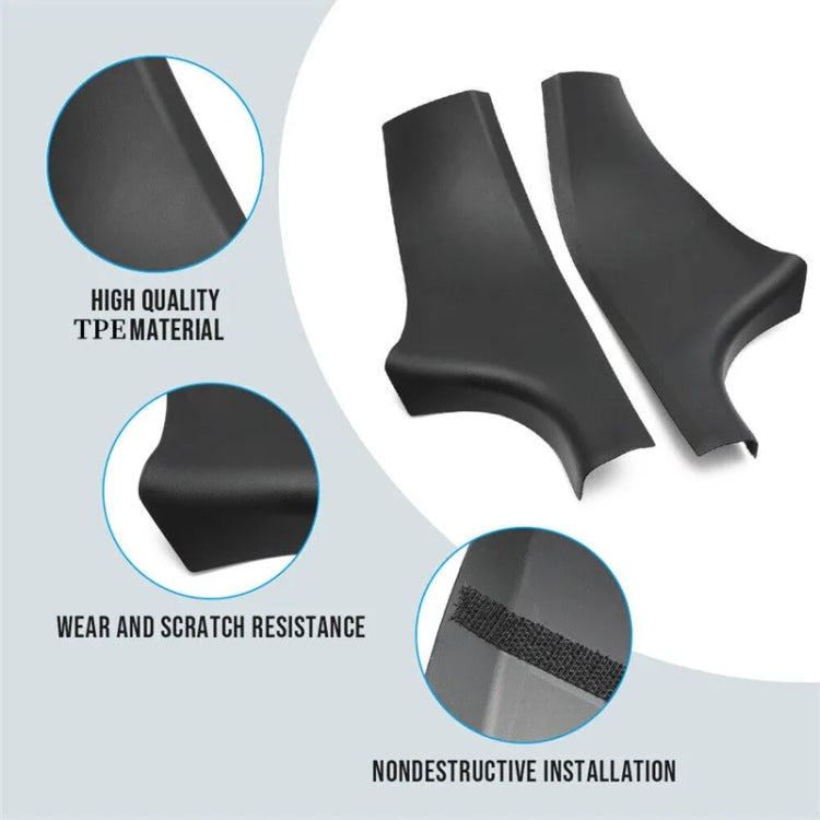 Per Tesla Model Y Porta posteriore integrata nella soglia del davanzale dei sedili posteriori Cuscinetto protettivo in pelle anti-calcio, Black, Carbon Fiber, TPE