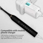 Spazzolini elettrici ricaricabili ad ultrasuoni con setole morbide Flosser 6 Gear con 4 spazzole