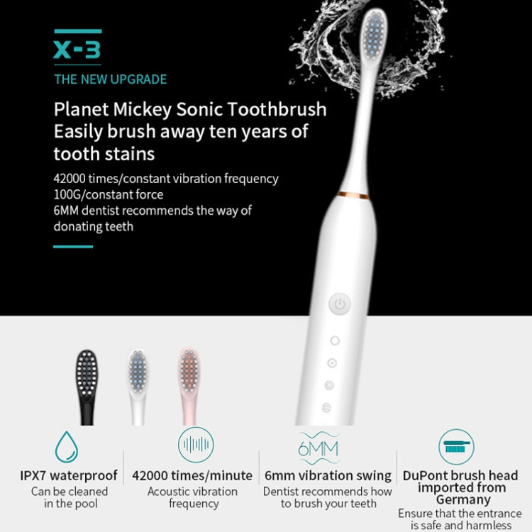 Spazzolini elettrici ricaricabili ad ultrasuoni con setole morbide Flosser 6 Gear con 4 spazzole
