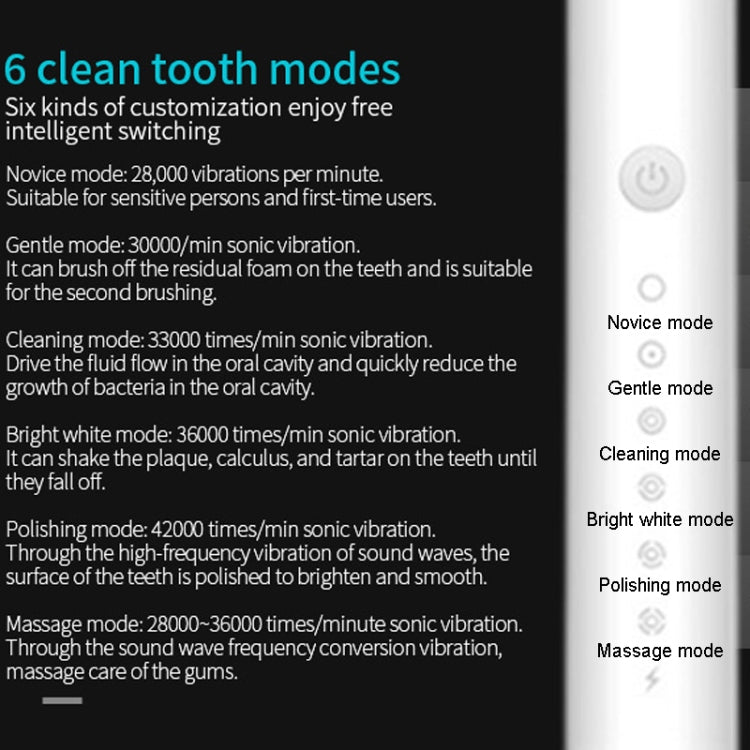 Spazzolini elettrici ricaricabili ad ultrasuoni con setole morbide Flosser 6 Gear con 4 spazzole