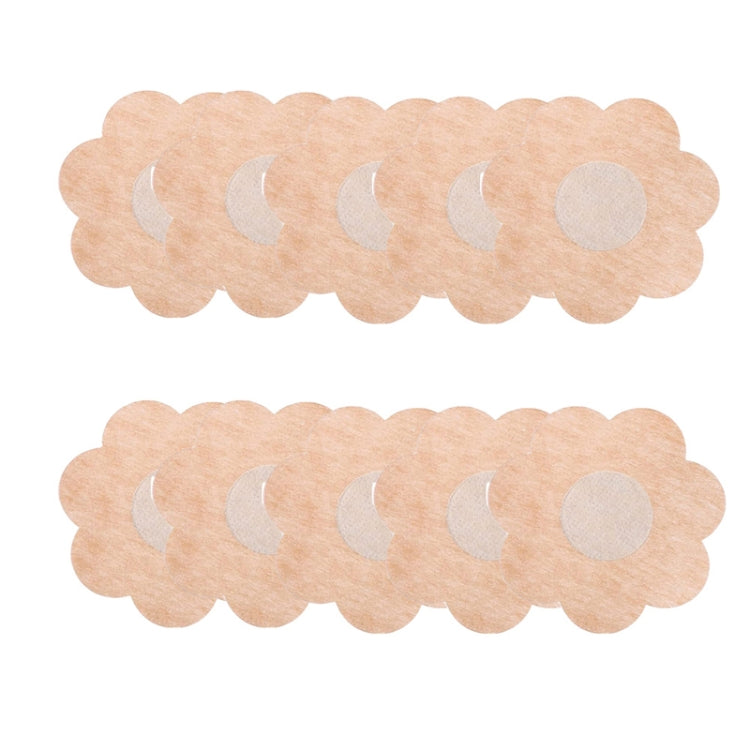 Adesivo per capezzoli anti-urto monouso da 10 pezzi/pacco Adesivo per seno anti-nudo invisibile e traspirante, Flower, Round