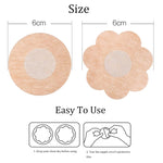 Adesivo per capezzoli anti-urto monouso da 10 pezzi/pacco Adesivo per seno anti-nudo invisibile e traspirante, Flower, Round