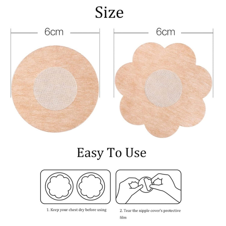 Adesivo per capezzoli anti-urto monouso da 10 pezzi/pacco Adesivo per seno anti-nudo invisibile e traspirante, Flower, Round
