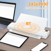 Piccola stampante termica portatile Bluetooth per ufficio domestico A4. Stampante senza inchiostro portatile, Printer, 200pcs Thermal Paper
