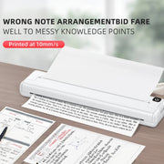 Piccola stampante termica portatile Bluetooth per ufficio domestico A4. Stampante senza inchiostro portatile, Printer, 200pcs Thermal Paper