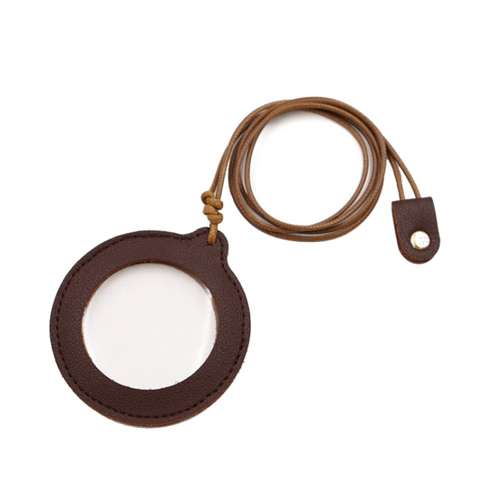 Lente d'ingrandimento sospesa regolabile 3X Lente d'ingrandimento portatile per anziani con custodia in pelle, Black, Light Brown, Coffee