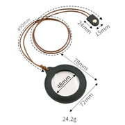 Lente d'ingrandimento sospesa regolabile 3X Lente d'ingrandimento portatile per anziani con custodia in pelle, Black, Light Brown, Coffee
