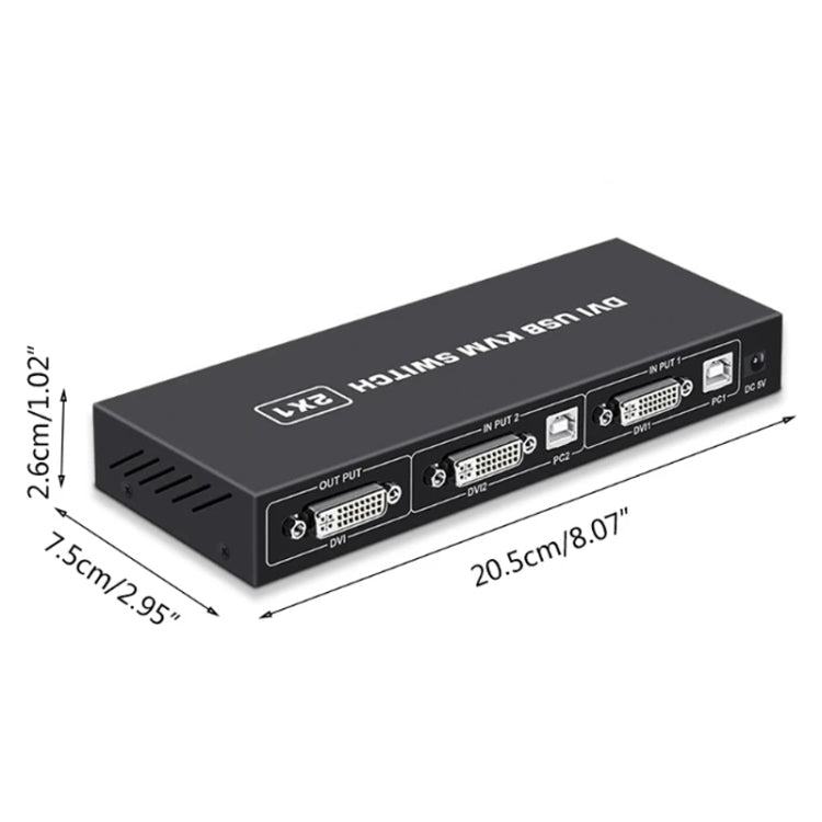 Switch KVM USB DVI 4K Adattatore DVI 2 ingressi 1 uscita Hub switcher condiviso da due computer, SW88