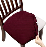 Fodera per cuscino per sedia jacquard scozzese con diamanti Fodera per sedia per tavolo da pranzo per ristorante dell'hotel