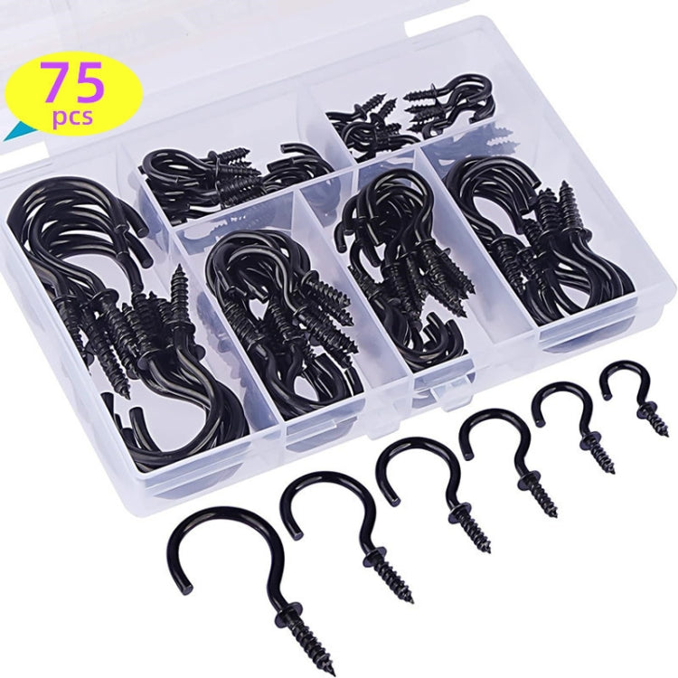 Set di ganci da soffitto da avvitare da 75 pezzi/scatola. Gancio per lampada da parete per portaoggetti domestico