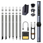 Mini stazione di saldatura FNIRSI Display digitale Saldatore intelligente a temperatura costante, Blue Standard BC2, Black Standard BC2, Blue Standard 6 Heads, Black Standard 6 Heads, Blue BC2 with Power Supply, Black BC2 with Power Supply             ...