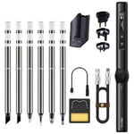 Mini stazione di saldatura FNIRSI Display digitale Saldatore intelligente a temperatura costante, Blue Standard BC2, Black Standard BC2, Blue Standard 6 Heads, Black Standard 6 Heads, Blue BC2 with Power Supply, Black BC2 with Power Supply             ...