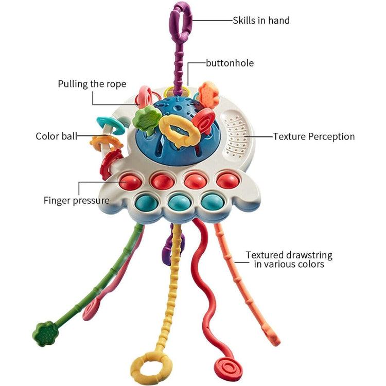 Puzzle per bambini Divertenti giocattoli per pompare le dita Giocattoli per l'insegnamento precoce dell'illuminazione, Octopus (Blue), Octopus (Red), Cartoon Crab (Orange), Cartoon Crab (Green), Rocket (Blue), Rocket (Red), Flying Sword (Red)          ...