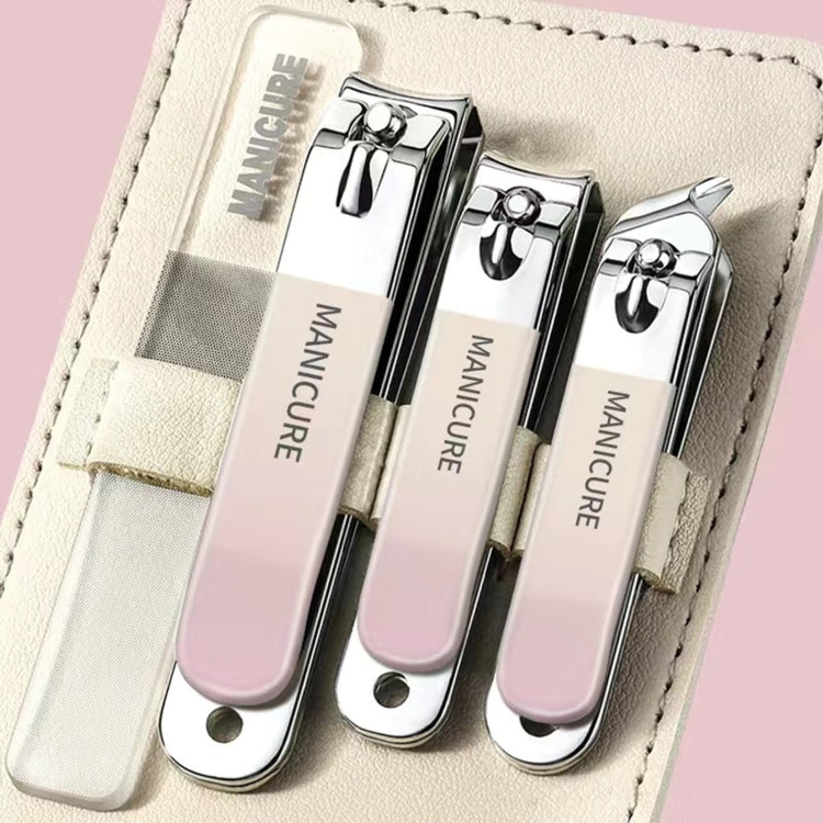Set di coltelli per unghie in acciaio inossidabile da 4 pezzi/set Utensile da taglio per unghie con borsa rotante portatile per uso domestico, Light Pink, Matcha Green, Dark Green