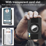 Portafoglio da uomo in alluminio Porta carte Porta biglietti da visita trasparente