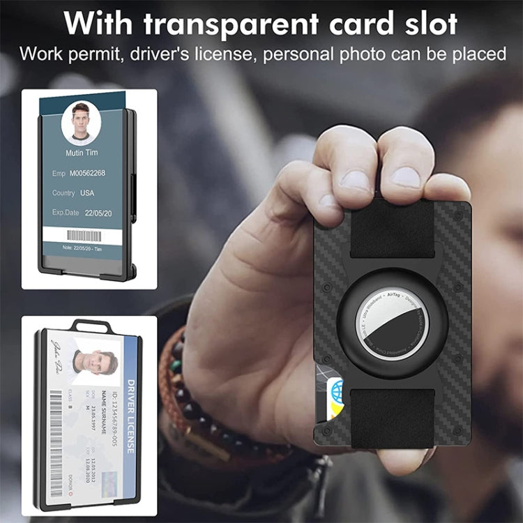 Portafoglio da uomo in alluminio Porta carte Porta biglietti da visita trasparente