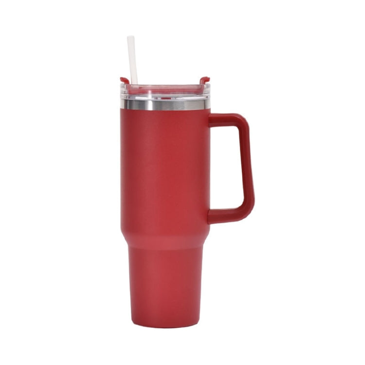 Tazza per sottovuoto a doppio strato da 40 once con tazza per thermos in acciaio inossidabile con manico in cannuccia