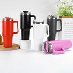 Tazza per sottovuoto a doppio strato da 40 once con tazza per thermos in acciaio inossidabile con manico in cannuccia