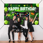 Banner di decorazione per feste di compleanno a tema console di gioco 180x110 cm, 2023SRB51, 2023SRB53, 2023SRB54