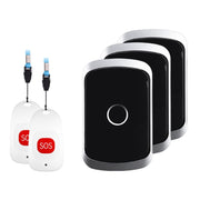 Cercapersone wireless da due a tre per anziani Cercapersone di emergenza impermeabile per assistenza domiciliare, spina europea