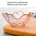 Piatto piccolo piatto per salsa casa in vetro martello da 5 pezzi/set, Pink, Gold Edge Pink, Transparent