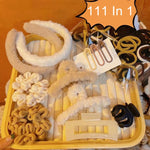 Accessori per capelli combinati Set di anelli per capelli con clip per capelli Fascia per temperamento semplice, 111 In 1, 31 In 1, 67 In 1