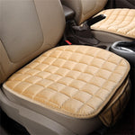 Cuscino del sedile invernale in peluche antiscivolo e senza schienale per auto, Front Row Beige, Front Row Red, Front Row Black, Front Row Coffee