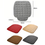 Cuscino del sedile invernale in peluche antiscivolo e senza schienale per auto, Front Row Beige, Front Row Red, Front Row Black, Front Row Coffee
