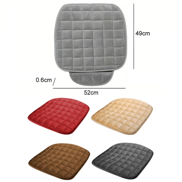 Cuscino del sedile invernale in peluche antiscivolo e senza schienale per auto, Front Row Beige, Front Row Red, Front Row Black, Front Row Coffee
