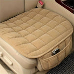 Cuscino del sedile invernale in peluche antiscivolo e senza schienale per auto, Front Row Beige, Front Row Red, Front Row Black, Front Row Coffee