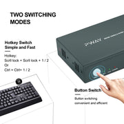 PWAY PW-S7201H Switch KVM HDMI 2 ingressi e 1 uscita Taglierina per schermo video HD 4K