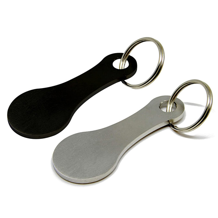Portachiavi in metallo Gettoni per carrello della spesa Chiavi rimovibili per carrello della spesa, Silver, Black