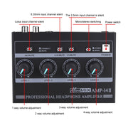 Distributore di amplificatori per cuffie portatili con monitoraggio Mini HIFI a 8 canali, AMP-i4Ⅱ