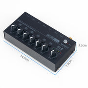 Mixer audio stereo ultracompatto 6 canali MIX600
